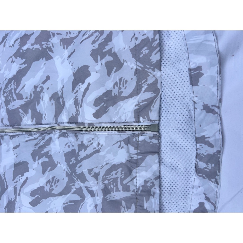 New Balance Womens Grey Camo Full Zip Hooded Windbreaker Jacket Mesh Lined - Picture 3 of 11